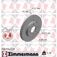Zimmermann féktárcsa 250.1343.20 autóalkatrész