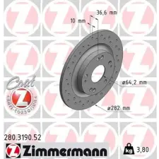 Zimmermann féktárcsa 280.3190.52 autóalkatrész