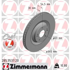 Zimmermann féktárcsa 285.3537.20 autóalkatrész