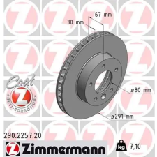 Zimmermann féktárcsa 290.2257.20 autóalkatrész