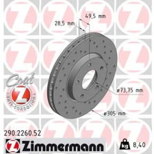 Zimmermann féktárcsa 290.2260.52 autóalkatrész