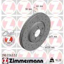 Zimmermann féktárcsa 290.2263.52 autóalkatrész