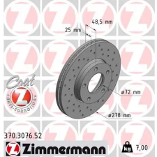 Zimmermann féktárcsa 370.3076.52 autóalkatrész