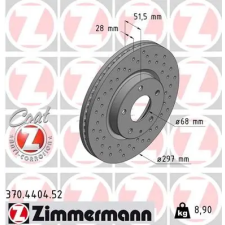 Zimmermann féktárcsa 370.4404.52 autóalkatrész