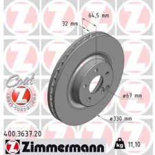 Zimmermann féktárcsa 400.3637.20 autóalkatrész