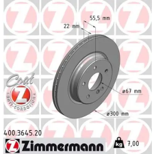 Zimmermann féktárcsa 400.3645.20 autóalkatrész