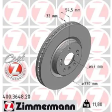 Zimmermann féktárcsa 400.3648.20 autóalkatrész