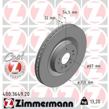 Zimmermann féktárcsa 400.3649.20 autóalkatrész