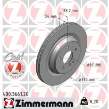 Zimmermann féktárcsa 400.3661.20 autóalkatrész
