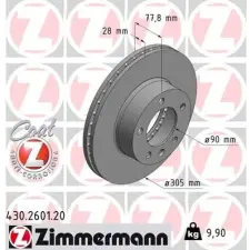 Zimmermann féktárcsa 430.2601.20 autóalkatrész