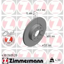 Zimmermann féktárcsa 430.2609.20 autóalkatrész
