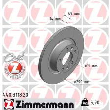 Zimmermann féktárcsa 440.3118.20 autóalkatrész