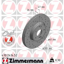 Zimmermann féktárcsa 470.2414.52 autóalkatrész