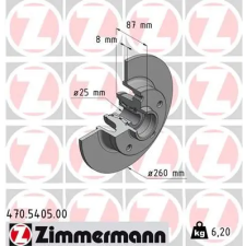 Zimmermann féktárcsa 470.5405.00 autóalkatrész