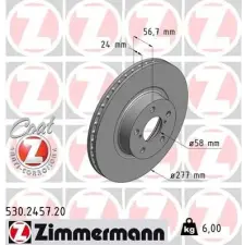 Zimmermann féktárcsa 530.2457.20 autóalkatrész
