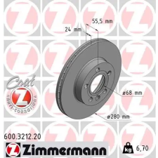 Zimmermann féktárcsa 600.3212.20 autóalkatrész