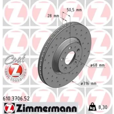 Zimmermann féktárcsa 610.3706.52 autóalkatrész