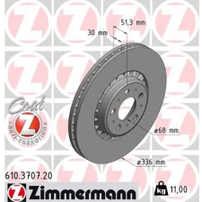 Zimmermann féktárcsa 610.3707.20 autóalkatrész