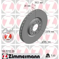 Zimmermann féktárcsa ZIMMERMANN 110.2212.20 autóalkatrész