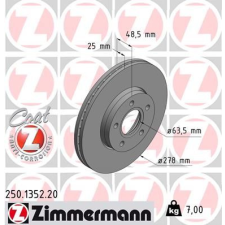Zimmermann féktárcsa ZIMMERMANN 250.1352.20 féktárcsa