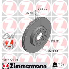Zimmermann féktárcsa ZIMMERMANN 600.3221.20 féktárcsa