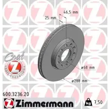 Zimmermann féktárcsa ZIMMERMANN 600.3236.20 autóalkatrész