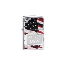 Zippo 29679 Zippo Csiszolt Króm öngyújtó,Made in USA felirattal Amerikai zászlóval konyhai eszköz