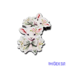  Zöld bárány 8,5x7,6cm dekorációs kellék