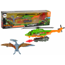 Zöld dinozaurusz szállító helikopter készlet játékfigura