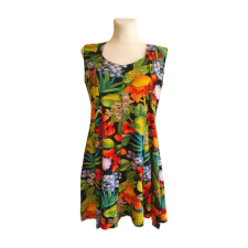  Zöld és sárga mintás női nyári ruha (méret: L) női ruha