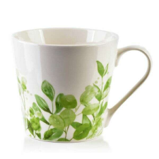 Zöld leveles porcelán bögre - 400 ml bögrék, csészék