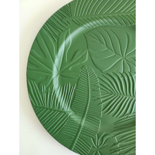 Zöld matt dekor tálca Monstera 33cm konyhai eszköz