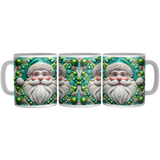 Zöld Porcelán Télapó - 3D Mintás Bögre bögrék, csészék