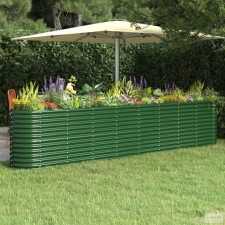  Zöld porszórt acél kerti magaságyás 332x40x68 cm kerti tárolás