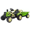  Zöld traktor pótkocsival - elektromos jármű gyerekeknek