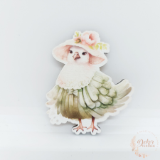  Zöld tyúk - fa tábla dekorációs kellék