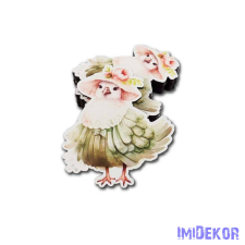  Zöld tyúk figura 8,1x6,6cm dekorációs kellék