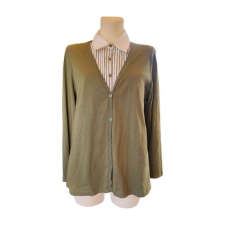  Zöld vékony női kardigán blúz betéttel (méret: XL) női pulóver, kardigán