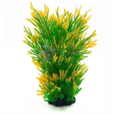  Zöldből sárgába átmenő tüskés levelű akváriumi műnövény 20 cm akvárium dekoráció