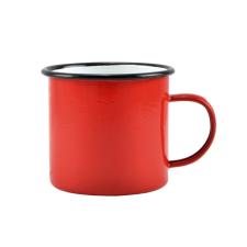 Zománcozott bögre 8 cm 360 ml piros-fehér bögrék, csészék