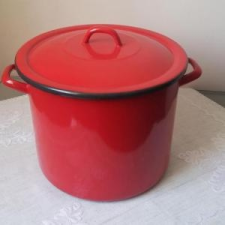 Zománcozott fazék fedõvel, 15 liter, piros, 2+39/28 edény