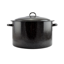  Zománcozott Lábas fedővel 36 cm 20 liter fekete edény