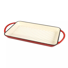  Zománcozott Öntöttvas Grill Tepsi 33x21,5 cm Masszív és Hőálló Kivitel edény