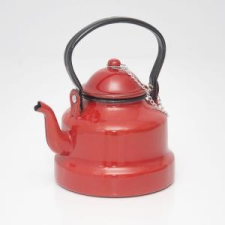  Zománcozott teáskanna piros 1 liter vízforraló és teáskanna