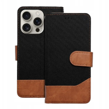 Zone Jeans Book oldalra nyitható tok Samsung Galaxy S25 fekete (TS9901) tok és táska