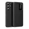 Zone Smart View Cover Oldalra nyíló tok hívás mutatóval Samsung Galaxy S22 Ultra 5G fekete