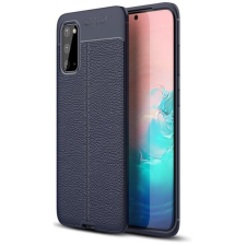 Zone Szilikon tok bőrhatású varrásminta Samsung Galaxy A10e kék tok és táska