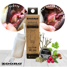 Zooro ® - Mosható és ujjra húzható, ezüstionos fogtisztító kutyáknak, ajándék fogmosó porral kutyafelszerelés