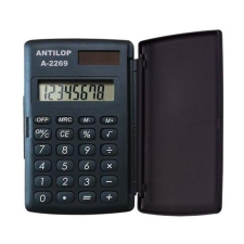  Zsebszámológép 8 digit fedeles napelemes gumírozott gombokkal Antilop A-2269 számológép