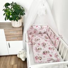Zselyke álma rózsaszín – 3 részes babaágynemű szett bébi zsiráf mintával és masnival babaágynemű, babapléd